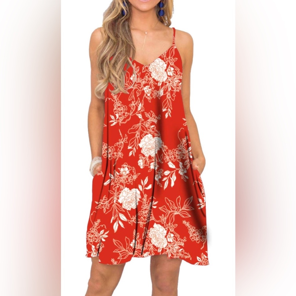 Red Floral Maxi Dress